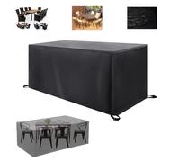 IKDZCM Garden Furniture Covers Waterproof, 150x80x60cm Black Garden Table Cover Waterproof 600D Heavy Duty Outdoor Patio Rattan Table Covers Windproof, Anti-UV for Chair and Table Rattan Sofa Cover