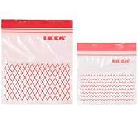 Ikea 2 x Red Plastic Freezer-safe Bag - 30 Bags (0.4 l, 15x15.5 cm) and 30 Bags (1 l, 18x21.5 cm) Total 60 Bags
