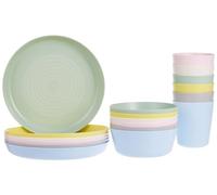 Ikea 36 Pcs Kalas Kids Plastic BPA Flatware, Bowl, Plate, Tumbler Set, Colorful, 1