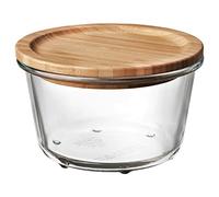 IKEA 365+ Food Container with lid, Round glass/bamboo600 ml (1)