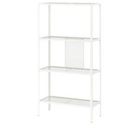 IKEA 4 Tier Stainless Steel Shelving Unit Home Living Room Metal White 116cm