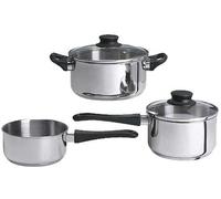 IKEA 5-PIECE COOKWARE SET, STAINLESS STELL (3 Pots & 2 lids )