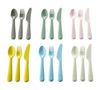 IKEA 704.613.85 Kalas 18 Piece Childs Plastic Cutlery Set Mixed Pastel Colours