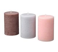IKEA ÄDELSYREN scented pillar candle, 30 hr, grapefruit & rose/mixed colours