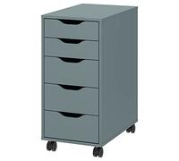 IKEA Alex Drawer Unit on castors, 36x76 cm, Grey-Turquoise/Black