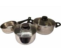 Ikea Annons 5-Piece Saucepan Set with Glass Lid Induction Stainless Steel