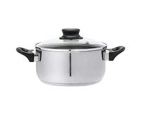 Ikea ANNONS Pot with lid, Glass, Stainless Steel, 2.8 l (3.0 qt) with TSS Cotton Balls(5 Pieces)