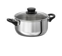 IKEA,ANNONS Pot with Lid, Glass, Stainless Steel, Size 2.8 l.