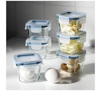 IKEA ASIA 365+ Glass Storage Boxes, Food Container with Lid, SquareGlass 180ml, Set of 3