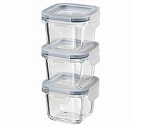 IKEA ASIA 365+ Glass Storage Boxes, Food Container with Lid, SquareGlass 180ml, Set of 3