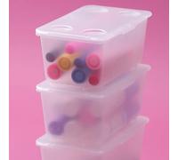 IKEA ASIA GLIS Box with Lid Transparent 17 x 10 cm Set of 3