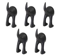 IKEA BASTIS 404.484.37 Dog Tail Hooks, Synthetic Rubber, Black, with The Hook You Transform an Unused Space into a Practical Storage Space, Pack of 5