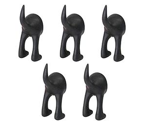 IKEA BASTIS 404.484.37 Dog Tail Hooks, Synthetic Rubber, Black, with The Hook You Transform an Unused Space into a Practical Storage Space, Pack of 5