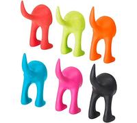 Ikea BASTIS Dog Tail Wall Hooks/Hangers 12cm - Red/Green/Blue/Pink/Orange/Black - Full Set of 6