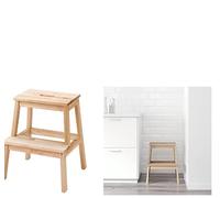 IKEA Bekväm Step Stool Solid Beech with Carry Handle 50 cm High