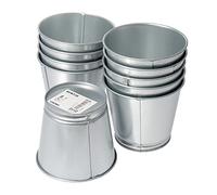 IKEA BINTJE 9cm Galvanised Steel Plant Pots - Set of 10