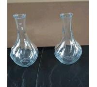 IKEA Clear Glass Flower Vases x 2 NEW Twist Pattern VILJESTARK 17cm