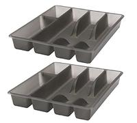 Ikea Cutlery Tray, Grey, Drawer Insert Clever fittings inside drawers and cabinets keep things organised (Set of 2, 31x26 cm)