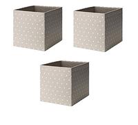 Ikea Drona Box (Beige Dotted, 3 Pack (L:15" x W:13" x H:13")) Beige 3 Pack (L:15" x W:13" x H:13")