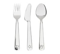 Ikea Fabler 3-Piece Children's Cutlery Dinner Set, Knife/Fork/Spoon, Stainless Steel, 601.375.71