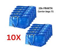IKEA FRAKTA 10x Large Blue Carrier Bags 71L - Reusable Shopping Storage Laundry