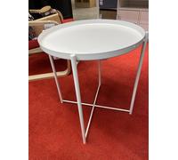 IKEA GLADOM Side Table w/Removable Tray Top, Steel White 45x53 cm - NEW