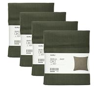 Ikea GURLI Cushion Covers, 50 x 50 cm (20 x 20) Deep Green, 100% Cotton, Zipper Fastening, 604.895.87 - Set of 4