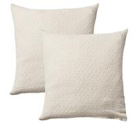 IKEA HEDSAV Cream Cushions Pair Cover (50cmx50cm) Waffle Pattern Cotton