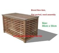 IKEA HOL Storage Home Living Room Corner Table Solid Acacia Wood Brown 98x50cm