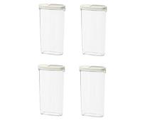 IKEA IKEA 365+ Dry Food jar with lid, 2.3 l, Suitable for Storing Dry foodstuffs, [Transparent/White, 4 PCS ]