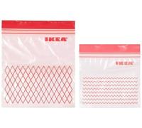 Ikea Istad red plastic bag, clear, polyethylene, 7.5 x 3.15 x 2 in, 60 units