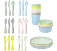 Ikea Kalas BPA Free Plastic Kids Tableware Set - Bowl, Plate, Cup and Cutlery - Pastel Colours