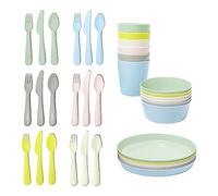 Ikea Kalas BPA Free Plastic Kids Tableware Set - Bowl, Plate, Cup and Cutlery - Pastel Colours