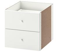 IKEA KALLAX Insert with 2 Drawers, 33x33 cm, high-Gloss White