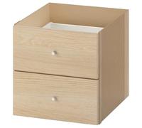 IKEA KALLAX white stained oak effect, insert with 2 drawers, 33x33 cm