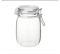 Ikea KORKEN-Jar with lid, Clear Glass-1 l