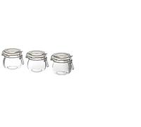 Ikea KORKEN Jar with lid, Clear glass13 cl (4 oz) Pack of 3