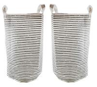 IKEA Laundry Bag, Laundry Hamper, Laundry Basket, Foldable (Pack of 2, White/Black, Klunka, 60 L)