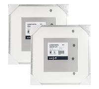 Ikea LOMVIKEN Aluminium Square Vinyl Record Photo Frames, 32 x 32cm (20 x 20 cm with Mat), Silver-Colour, 203.358.51 - Set of 2