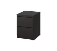 IKEA MALM Wooden Chest of 2 drawers, black-brown 40x55 cm