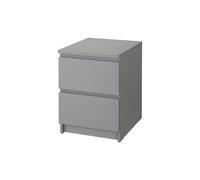 IKEA MALM Wooden Chest of 2 drawers, Grey stained 40x55 cm