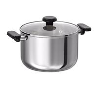 IKEA MIDDAGSMAT pot with lid, clear glass/stainless steel, 5 l