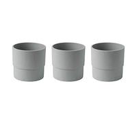 IKEA NYPON 12cm Indoor/Outdoor Grey Concrete-Effect Plastic Plant Pots, Made with Recycled Plastic, 12x14x14cm - Set of 3