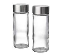 IKEA Ortfylld / 2 Pack Spice Jar Glass Stainless Steel 603.913.50