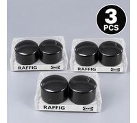 IKEA RAFFIG Black Finials 3 Pair Curtain Rod Ends RACKA HUGAD 202.199.36 NEW