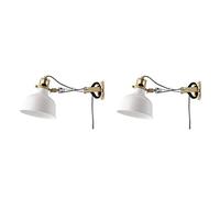 Ikea RANARP Clamp Wall Lamp, Off-White with LED Bulb - Set of 2