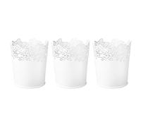 IKEA SAMVERKA White 9cm Steel Plant Pots - Set of 3