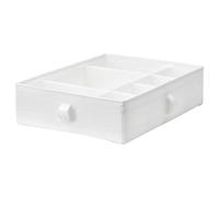 Ikea SKUBB Polyester Square Storage Box with Compartments (White, 44x34x11cm)