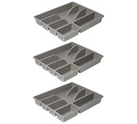 Ikea SMACKER Cutlery Trays, Grey, 5 Compartments, 31x26 Centimetres - Set of 3