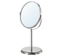 IKEA Stainless Steel Shaving Mirror - Free Standing Round Double-Sided Magnifyin